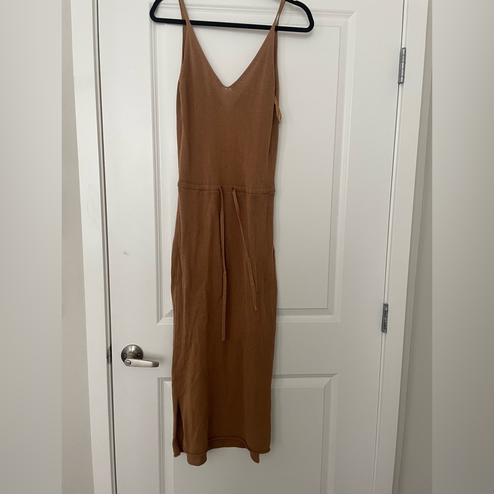 Wishlist Medium Light Brown Dress with Cinched Tied Waist